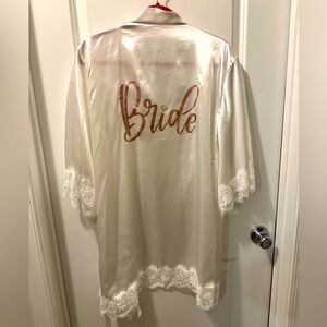 White silk Bride robe